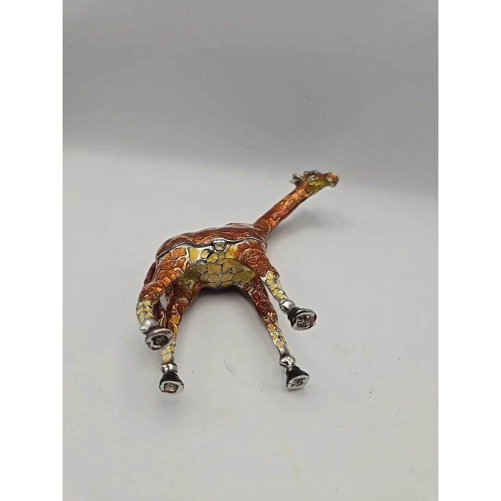 Beautiful Hinged Jeweled  Giraffe  Trinket Box  -  ‎ 5
